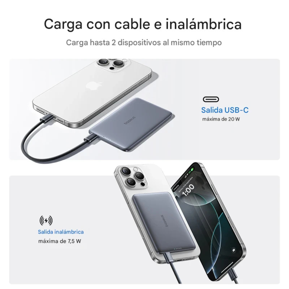 BASEUS - Cargador portátil 5000mAh